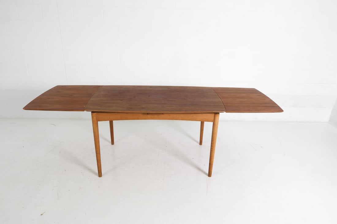 DANISH TEAK EXTENDING DINING TABLE C. 1960S - 4