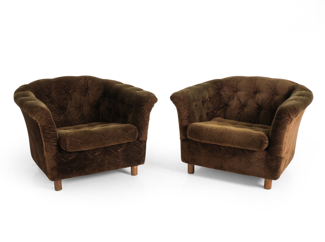PAIR OF DANISH VELOUR CLUB CHAIRS C. 1970S (1 of 15)