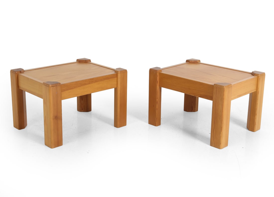 PAIR OF SCANDINAVIAN PINE SIDE TABLES C. 1970S (1 of 13)