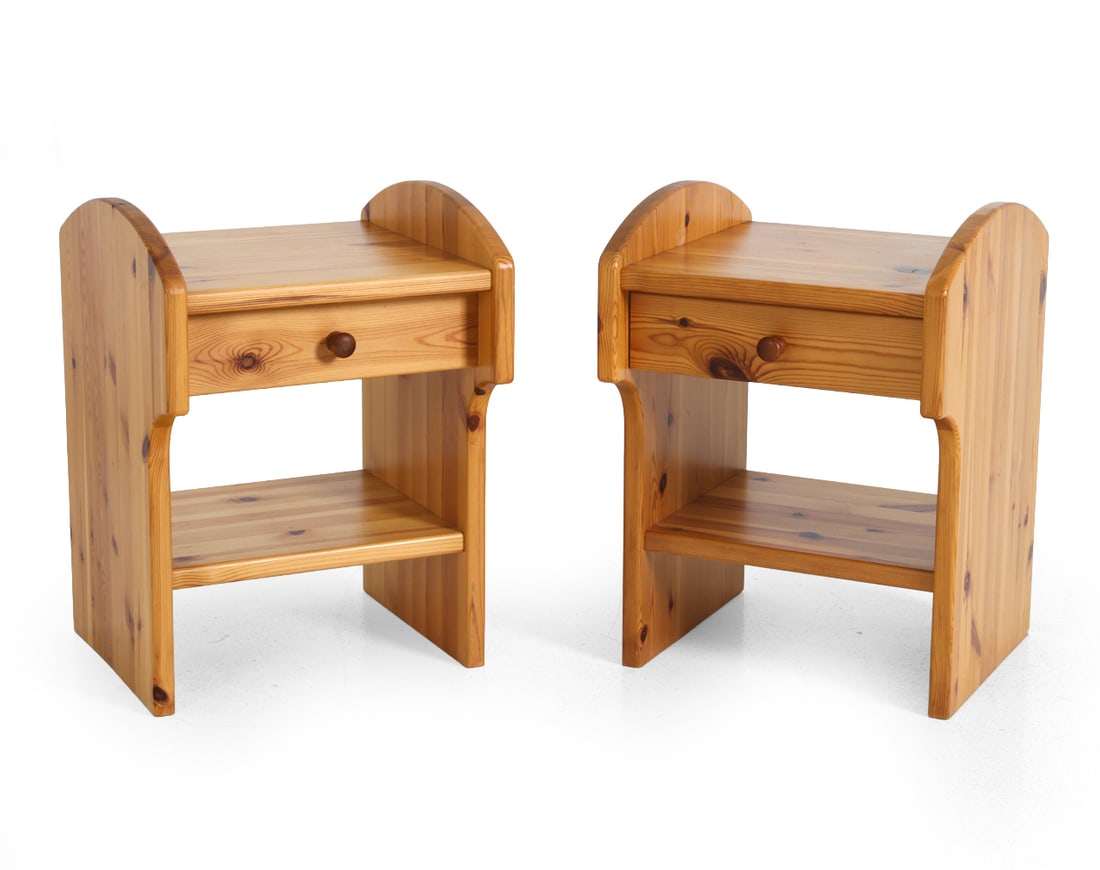SWEDISH PINE NIGHTSTANDS C. 1970S (1 of 10)