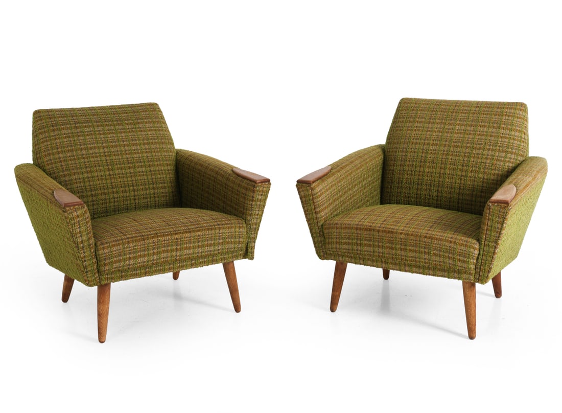PAIR OF IVERSEN STYLE DANISH LOUNGE CHAIRS 1960S (1 of 16)