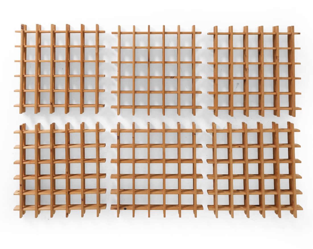 SCANDINAVIAN PINE WALL SHELF GROUPING C. 1970S (1 of 9)