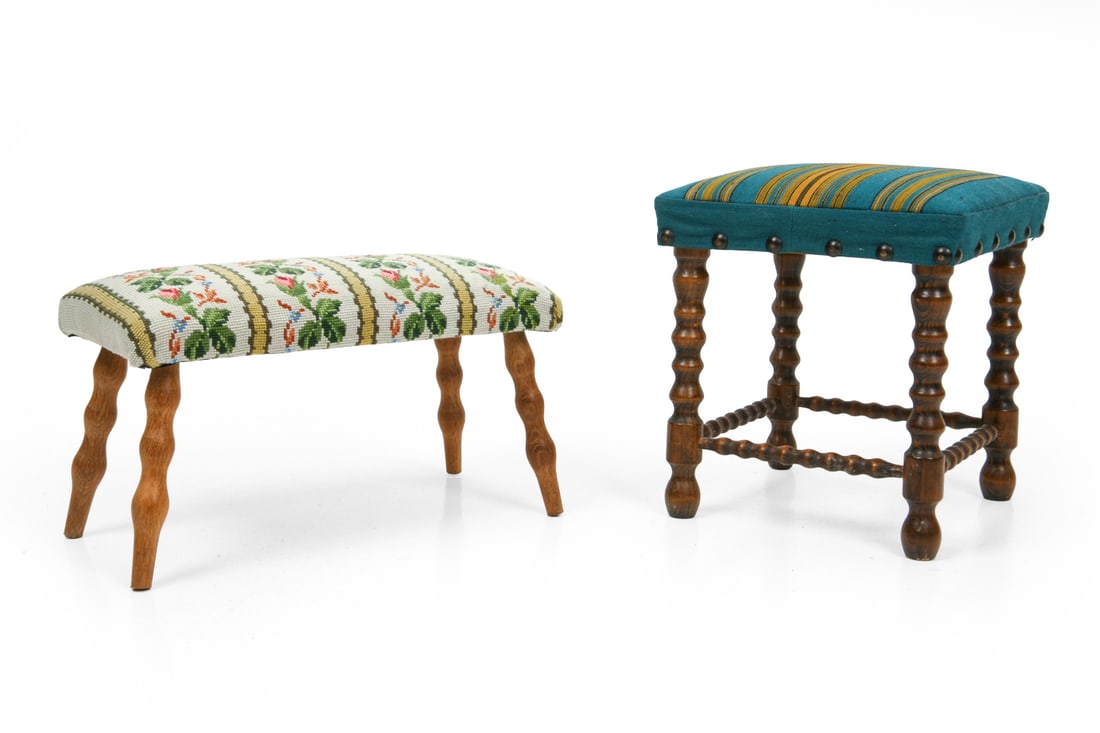 (2) SCANDINAVIAN OAK STOOLS C. 1960S (1 of 15)