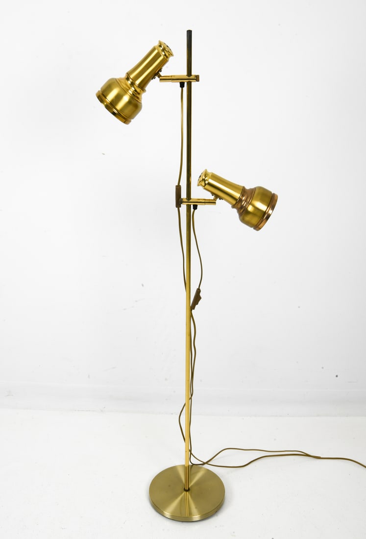 DANISH BRASS ADJUSTABLE FLOOR LAMP - 2