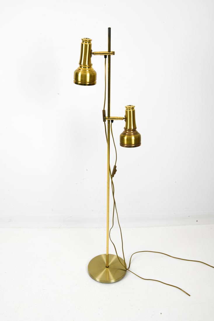DANISH BRASS ADJUSTABLE FLOOR LAMP - 7