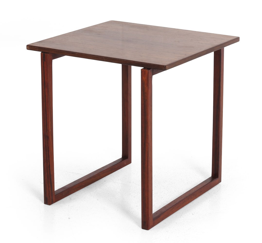 STYLE OF KRISTIANSEN ROSEWOOD SIDE TABLE C. 1960S (1 of 11)