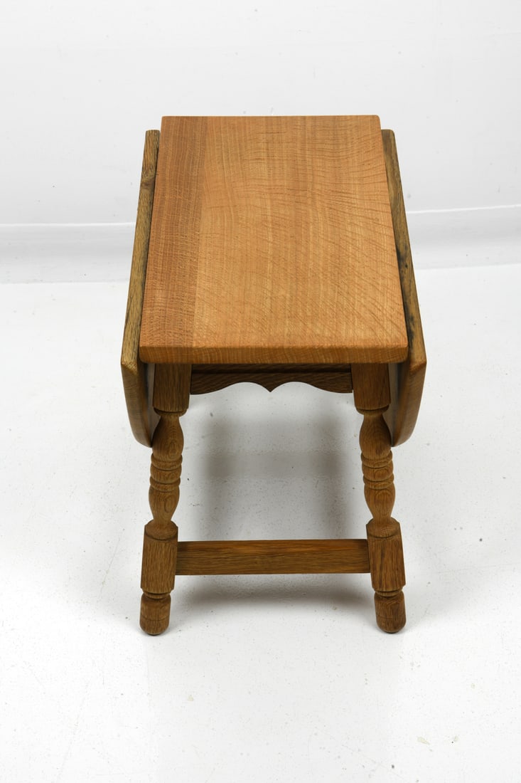 KJAERNULF STYLE DANISH OAK DROP LEAF SIDE TABLE - 12