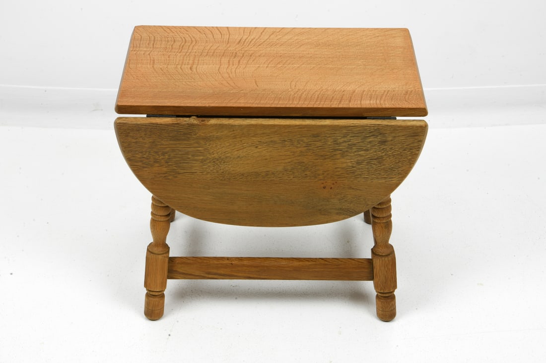KJAERNULF STYLE DANISH OAK DROP LEAF SIDE TABLE - 13