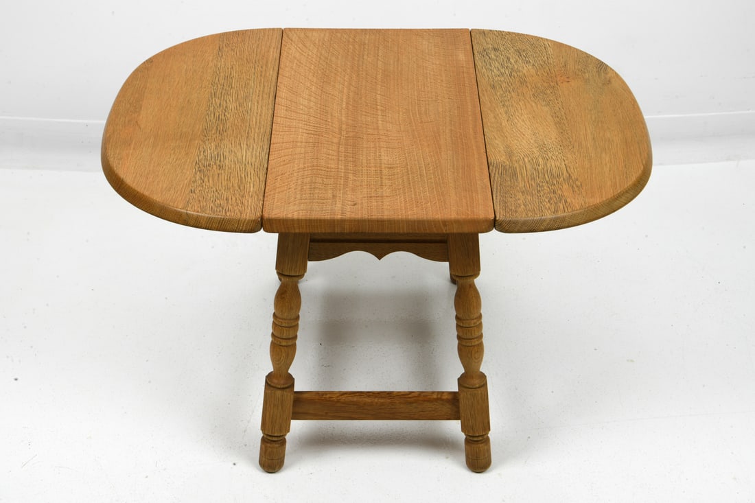 KJAERNULF STYLE DANISH OAK DROP LEAF SIDE TABLE - 14