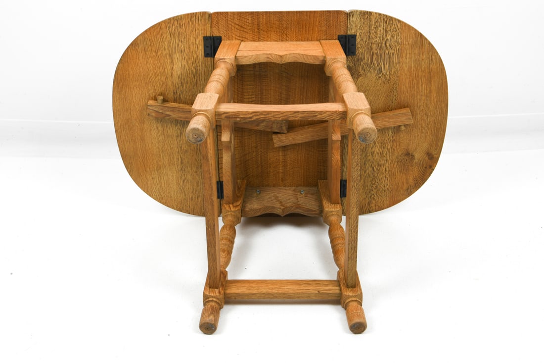 KJAERNULF STYLE DANISH OAK DROP LEAF SIDE TABLE - 17