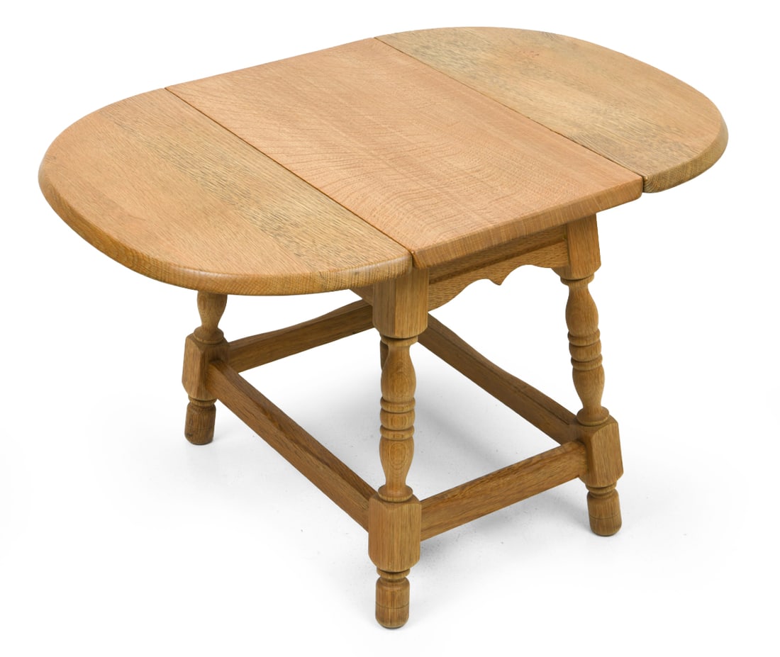 KJAERNULF STYLE DANISH OAK DROP LEAF SIDE TABLE (1 of 17)