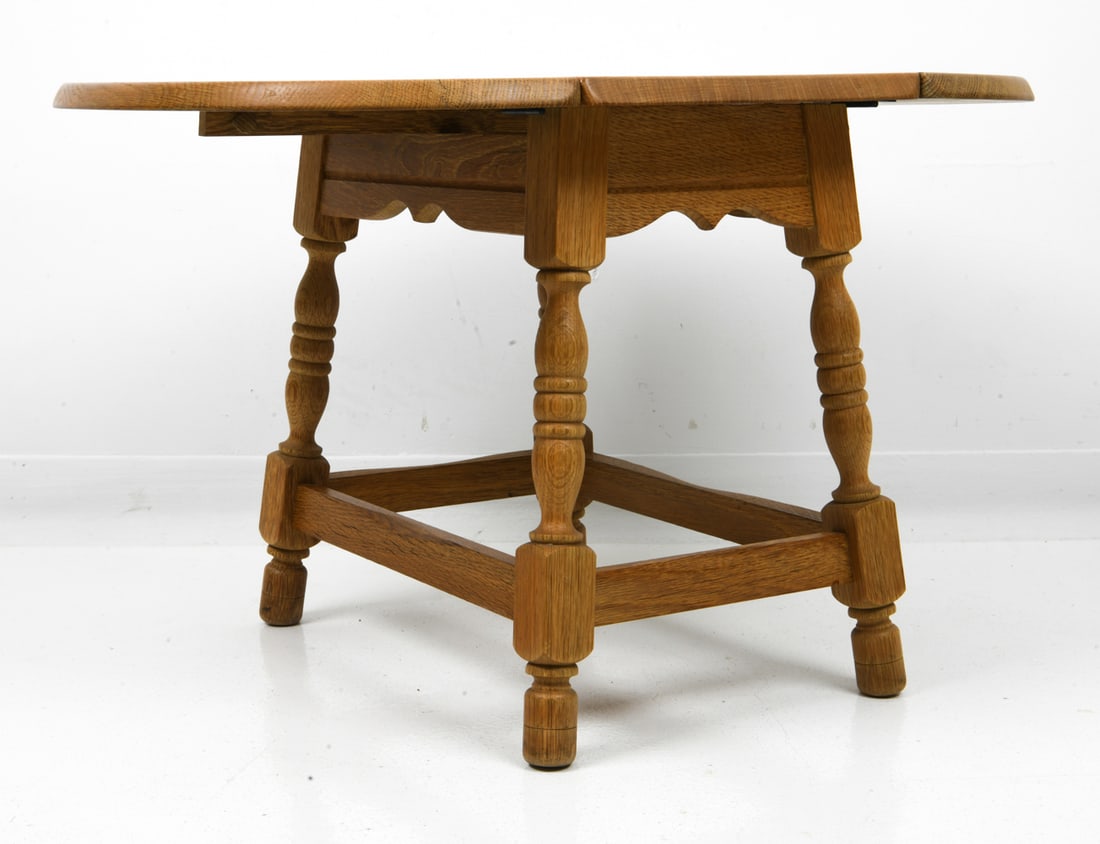 KJAERNULF STYLE DANISH OAK DROP LEAF SIDE TABLE - 3