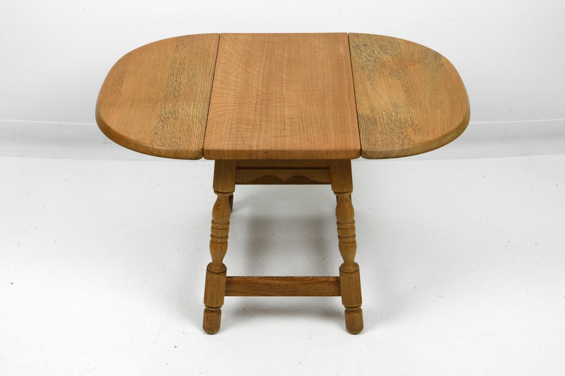 KJAERNULF STYLE DANISH OAK DROP LEAF SIDE TABLE - 5
