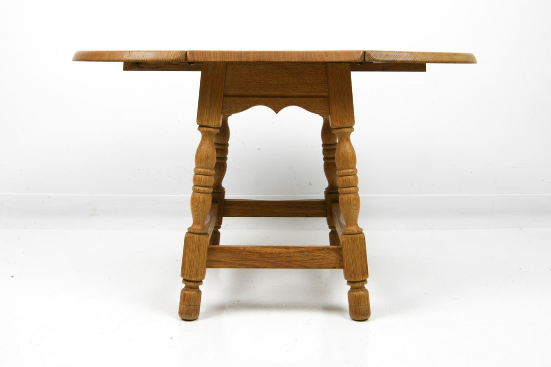 KJAERNULF STYLE DANISH OAK DROP LEAF SIDE TABLE - 6