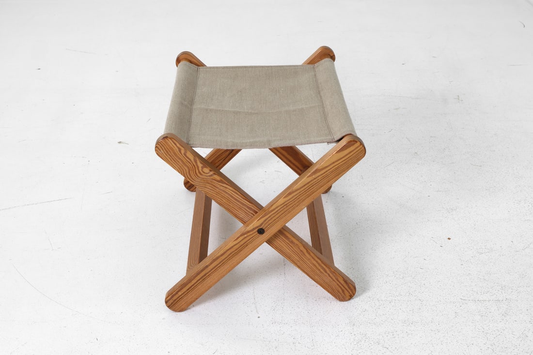 SCANDINAVIAN PINE FOLDABLE STOOL C. 1970S - 5