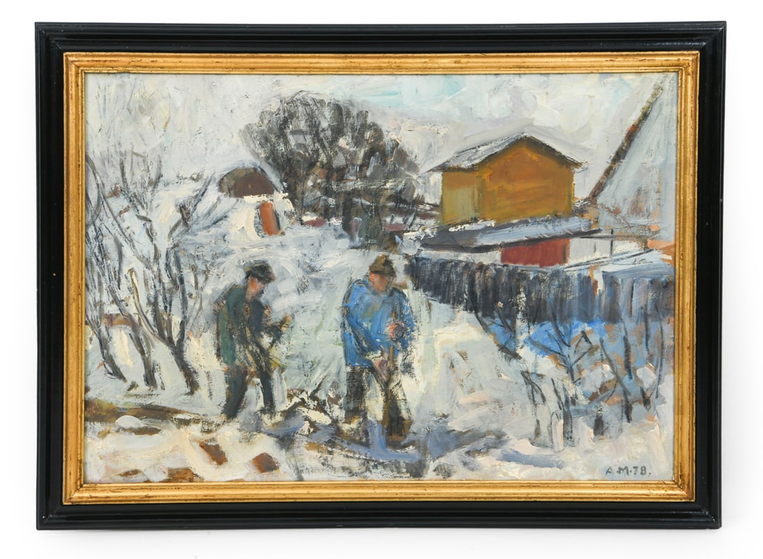 AKE WICKSTROM (1927-2019) SWEDISH WINTER SCENE O/C (1 of 6)