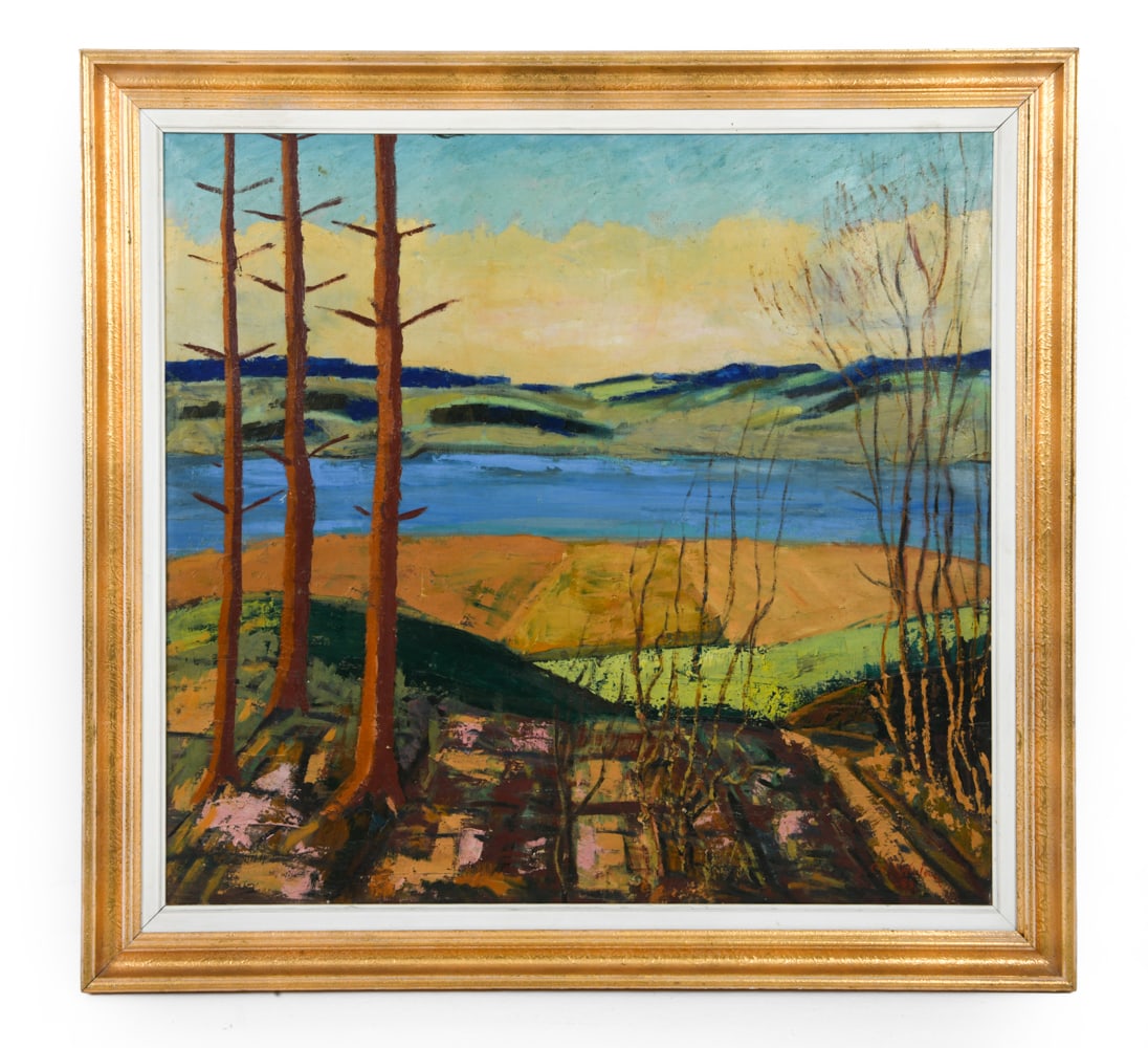 CARL NIELSEN (B. 1921) DANISH LANDSCAPE O/C (1 of 6)