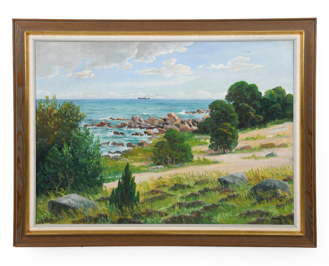 SCANDINAVIAN COASTLINE LANDSCAPE O/C PAINTING (1 of 5)