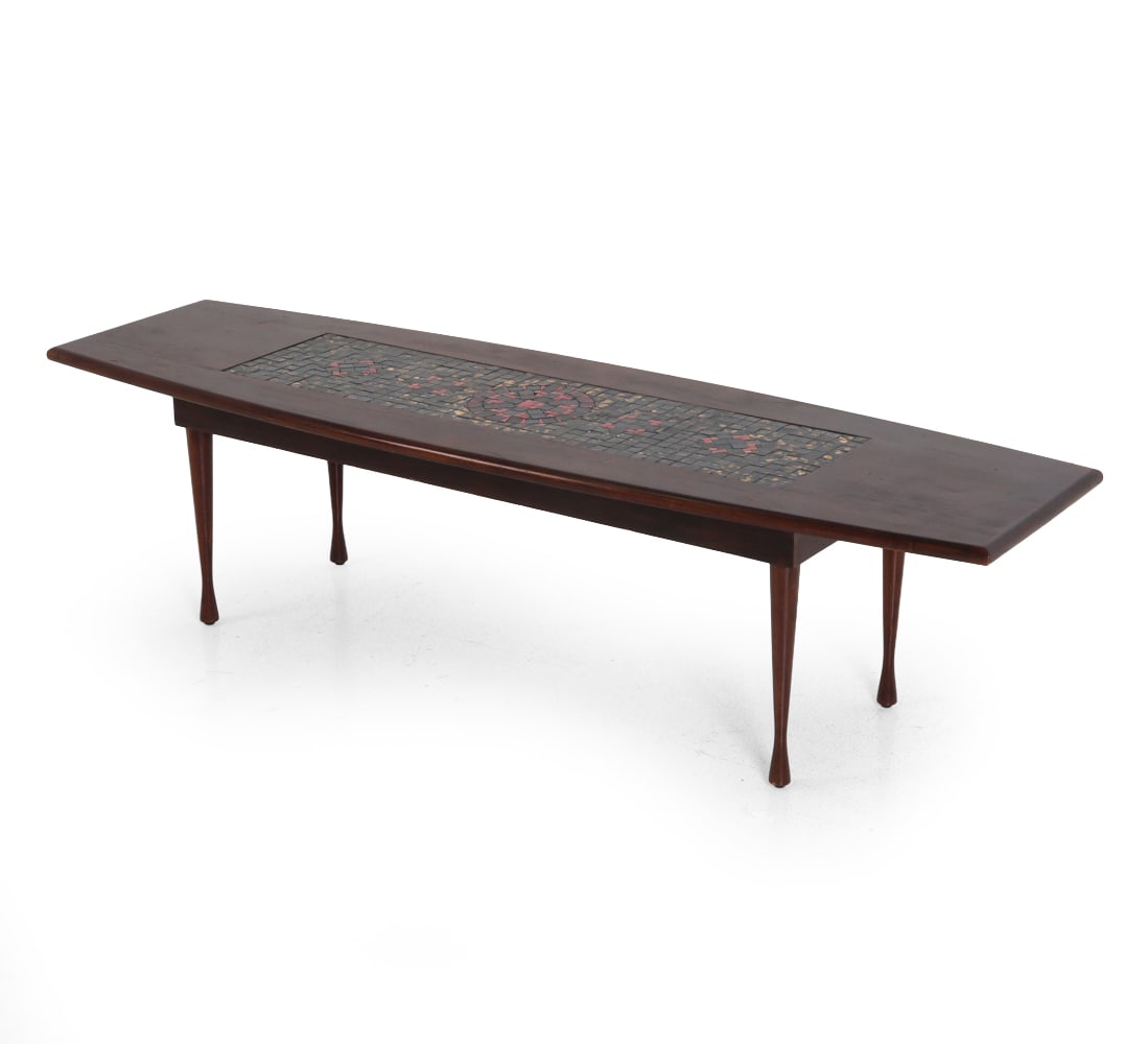 MAHOGANY & MOSAIC TILE COFFEE TABLE (1 of 15)