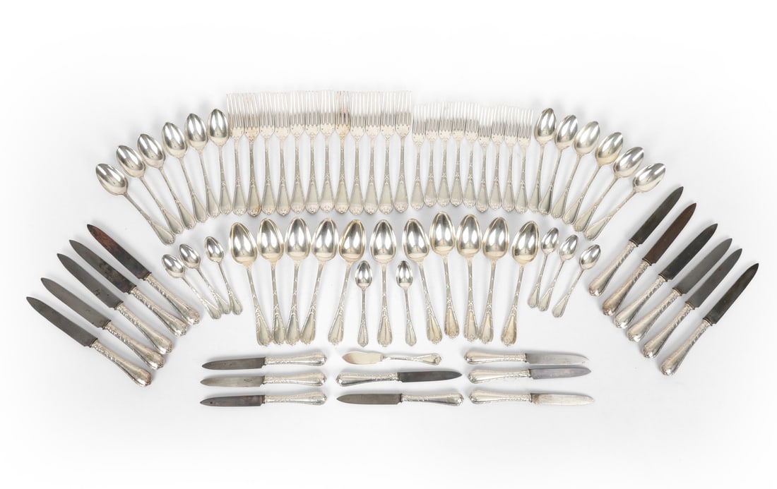 CHRISTOFLE RUBANS SILVERPLATE FLATWARE GROUPING (1 of 16)