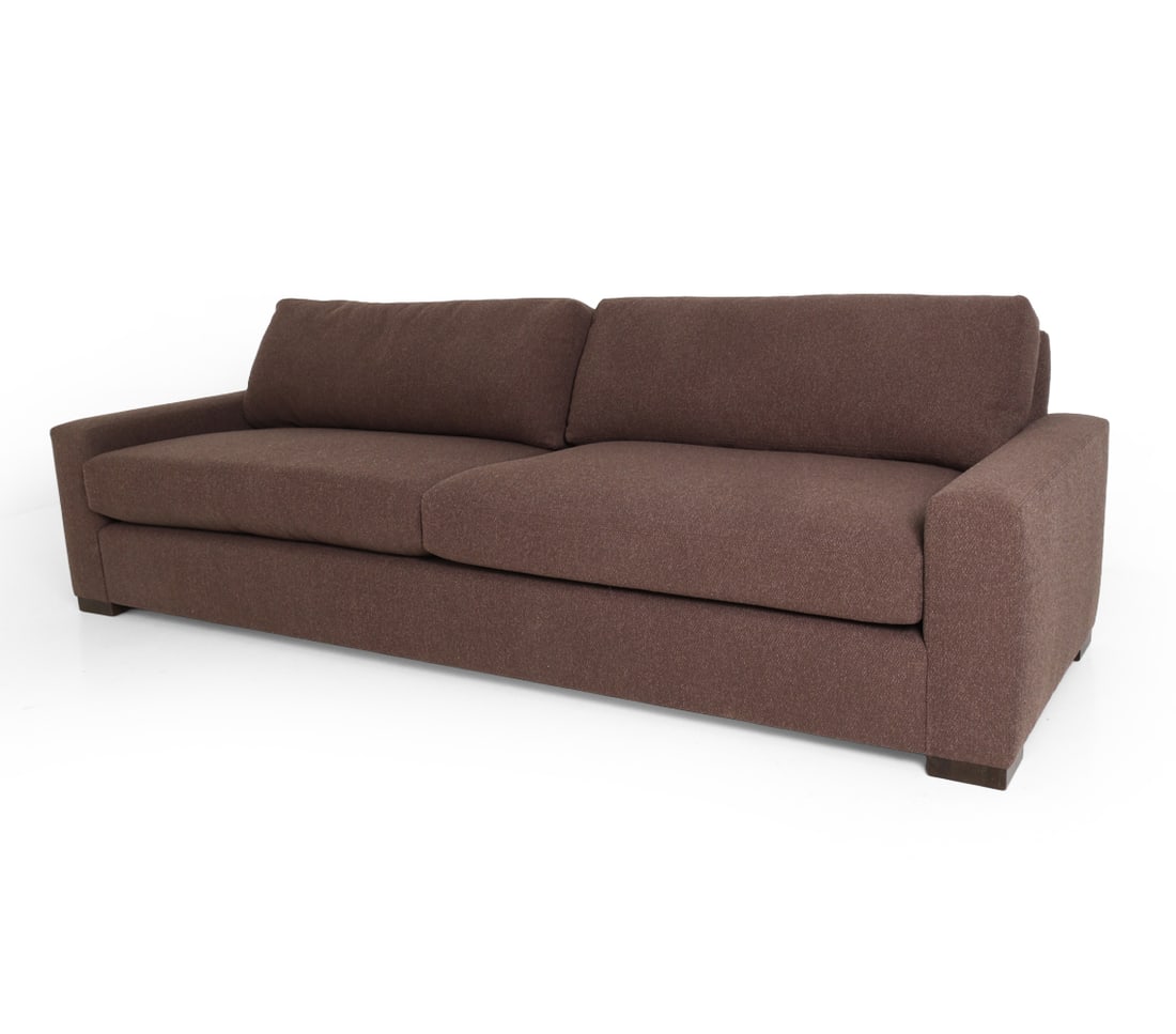 RESTORATION HARDWARE MAXWELL SOFA: Marked and dated 2025 under cushion. Dimensions: H 33" x W 107" x D 38.5" x Sh 18.25" Condition: Light surface wear consistent with age and use.