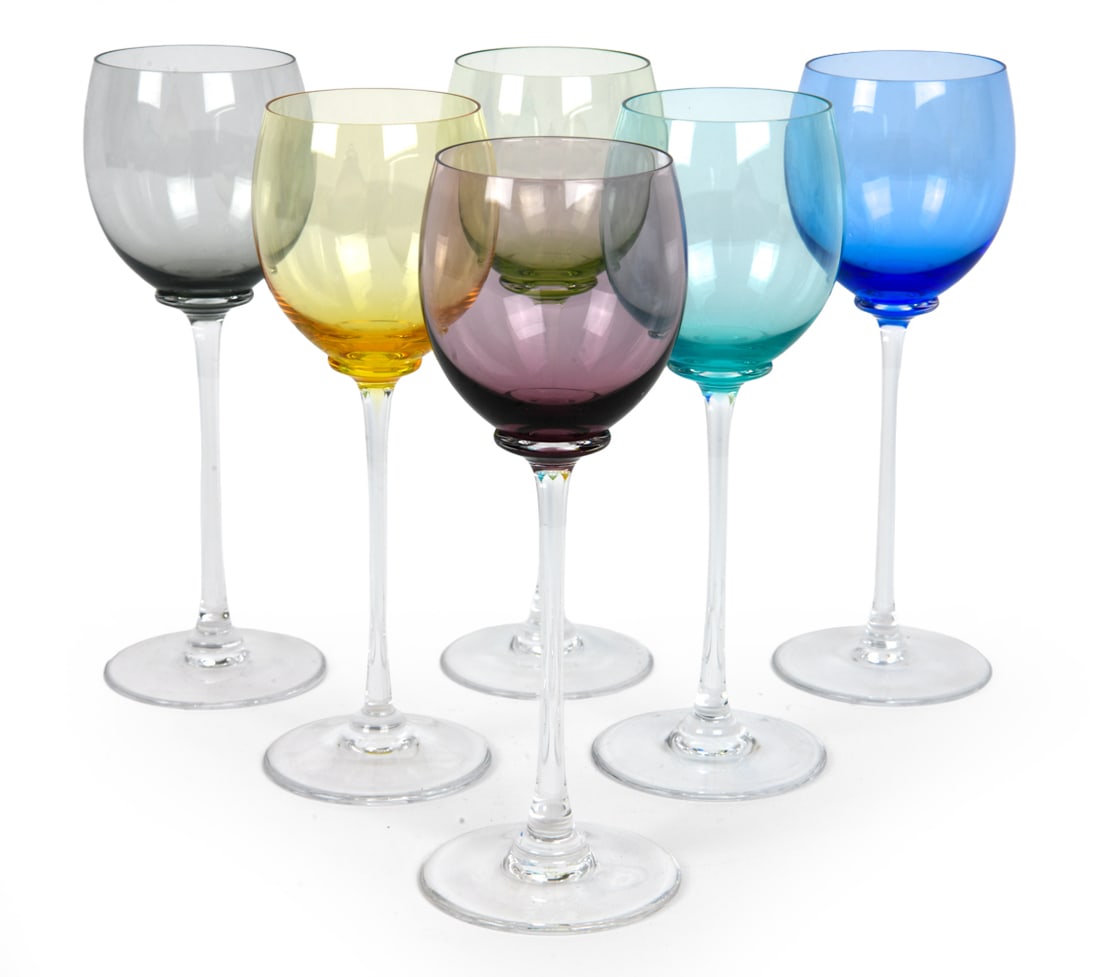 SEVRES FRENCH MULTICOLOR STEMWARE GROUPING (1 of 11)
