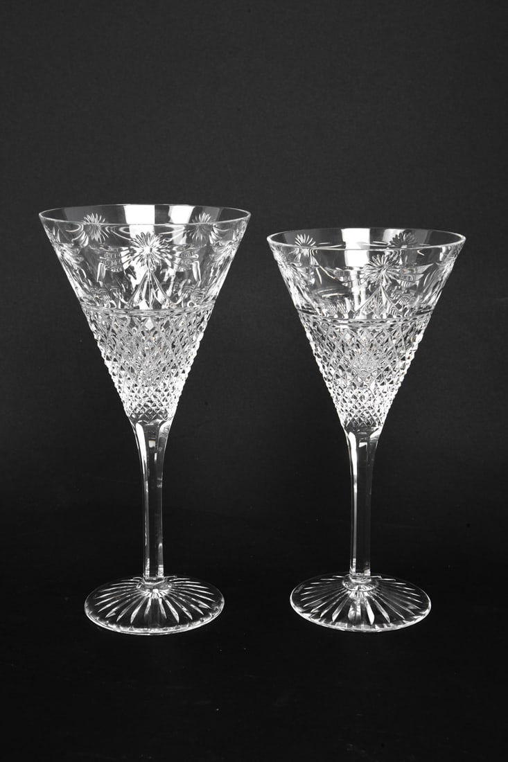 STUART CRYSTAL WINE STEMWARE GROUPING - 5