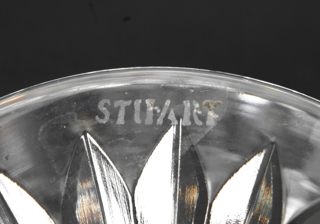 STUART CRYSTAL WINE STEMWARE GROUPING - 9