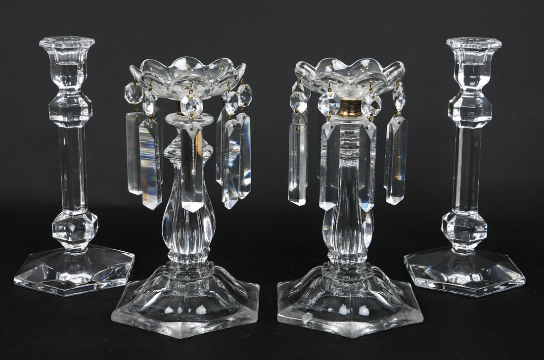 VAL ST LAMBERT & BACCARAT CRYSTAL CANDLEHOLDERS (1 of 1)