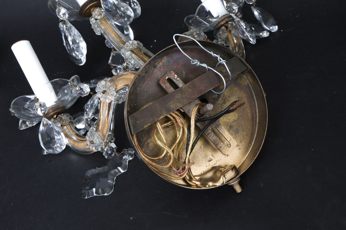 BRASS AND CRYSTAL WALL SCONCES - 12
