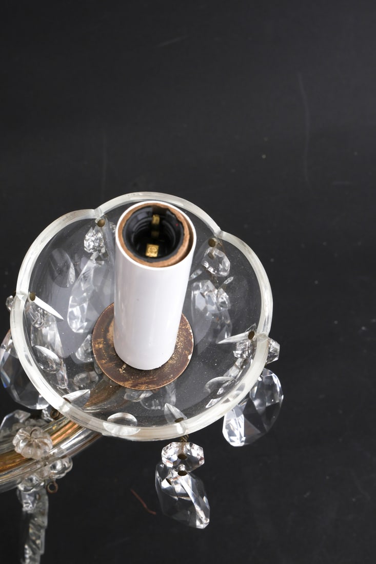 BRASS AND CRYSTAL WALL SCONCES - 14