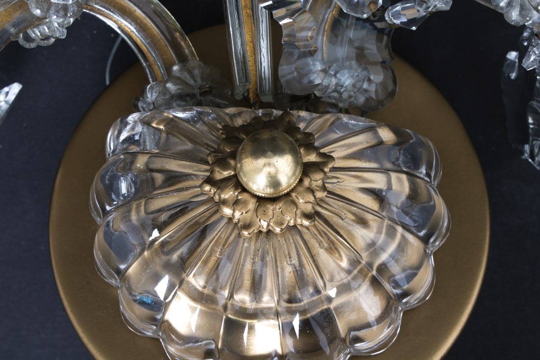 BRASS AND CRYSTAL WALL SCONCES - 15