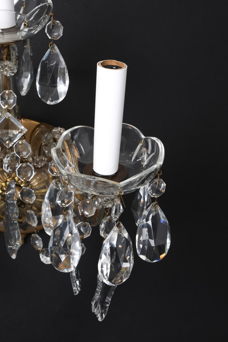 BRASS AND CRYSTAL WALL SCONCES - 7