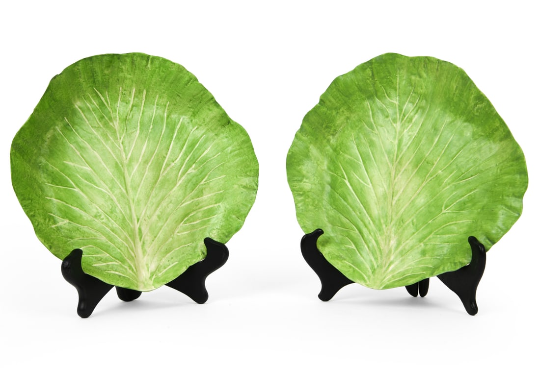 MARY KIRK KELLY CERAMIC PORCELAIN LETTUCE PLATES (1 of 14)