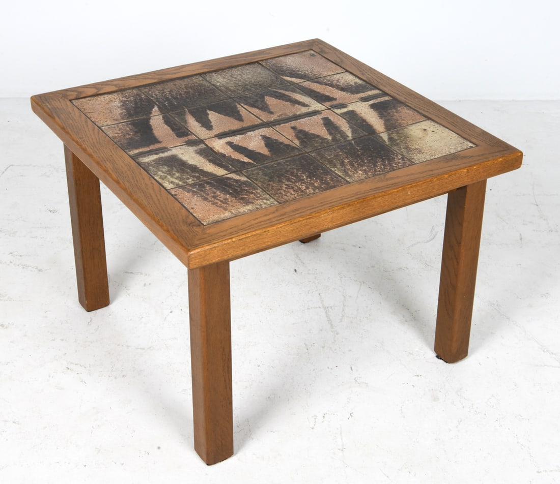 DANISH OAK & CERAMIC TILE COFFEE TABLE C. 1970S (1 of 12)