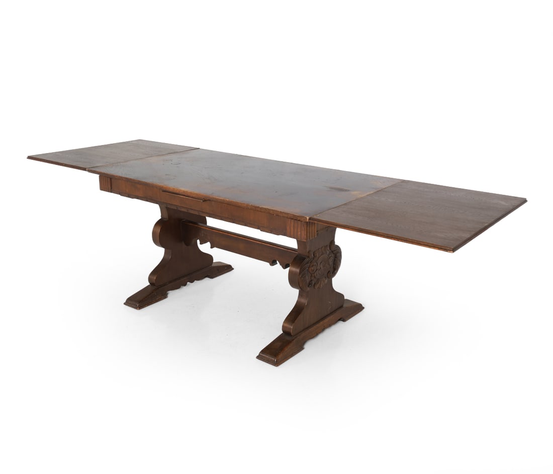 ANTIQUE SCANDINAVIAN OAK DINING TABLE - 2