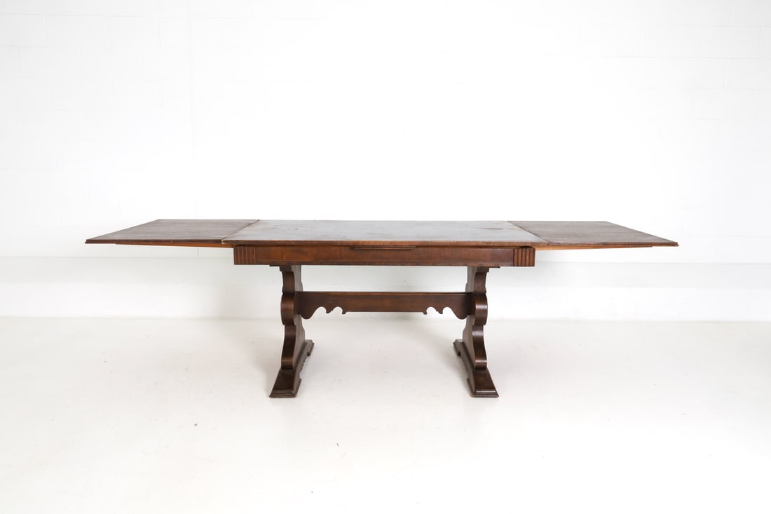 ANTIQUE SCANDINAVIAN OAK DINING TABLE - 5