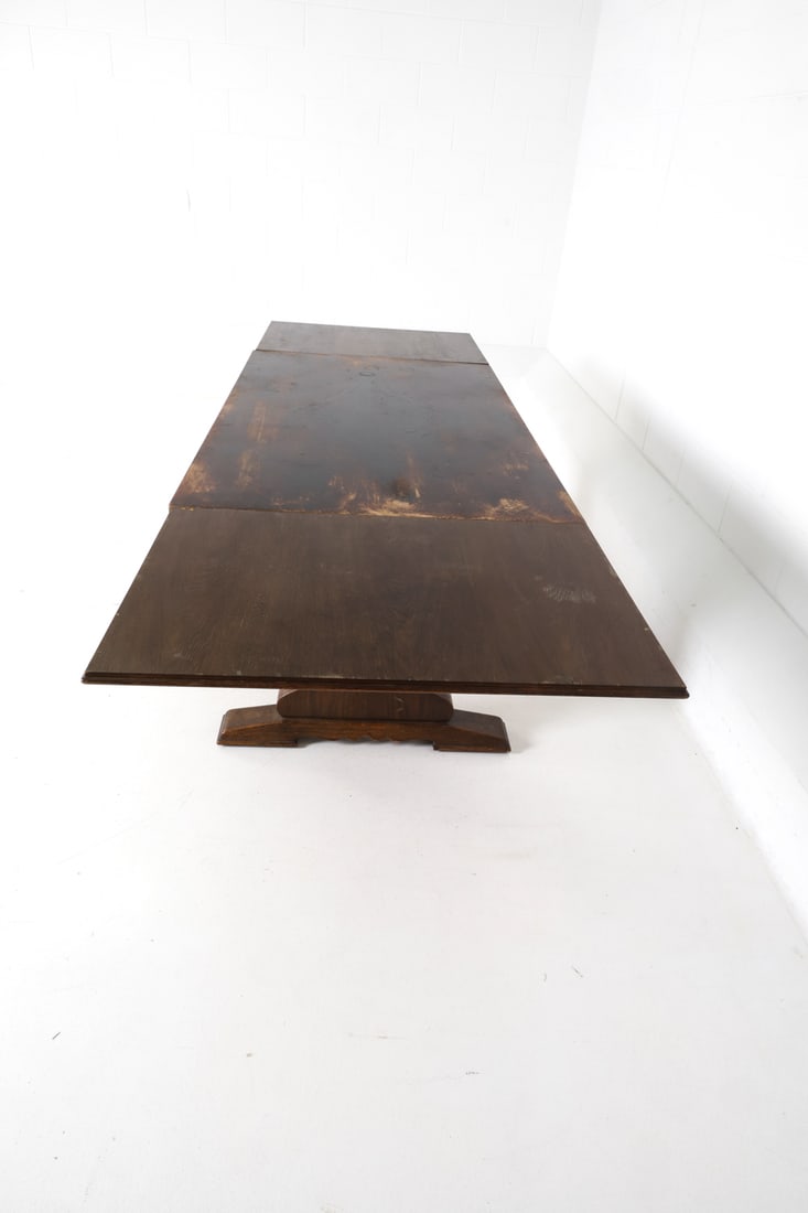 ANTIQUE SCANDINAVIAN OAK DINING TABLE - 6