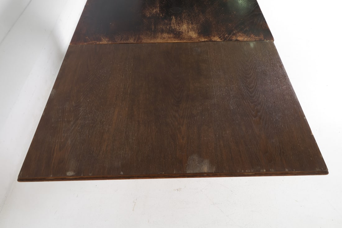 ANTIQUE SCANDINAVIAN OAK DINING TABLE - 9