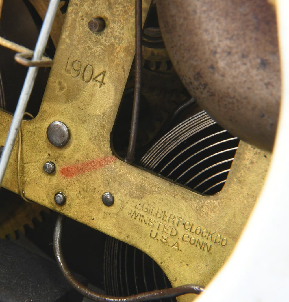 WILLIAM L. GILBERT CLOCK CO. PORCELAIN CLOCK - 17
