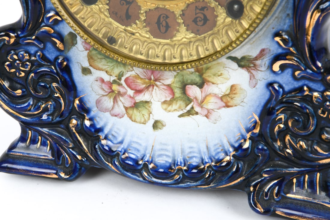 WILLIAM L. GILBERT CLOCK CO. PORCELAIN CLOCK - 4