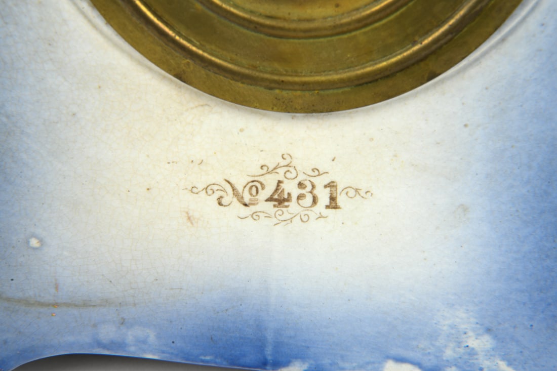 WILLIAM L. GILBERT CLOCK CO. PORCELAIN CLOCK - 9