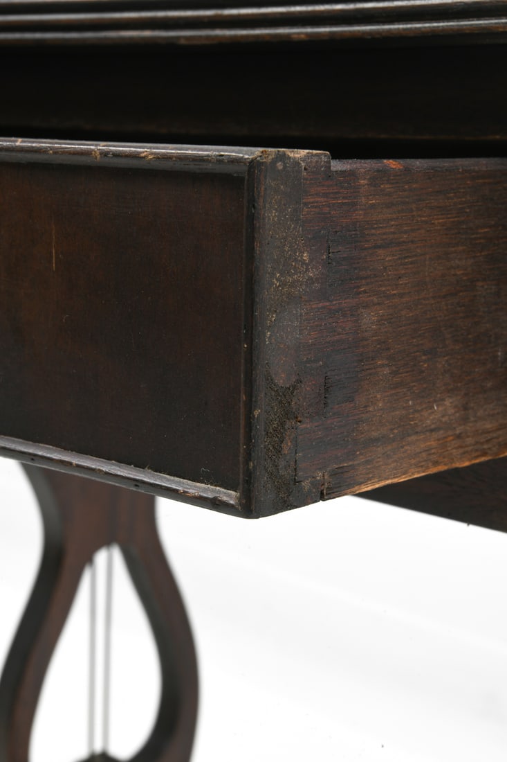 BEVAN FUNNELL MAHOGANY & LEATHER SIDE TABLE - 12