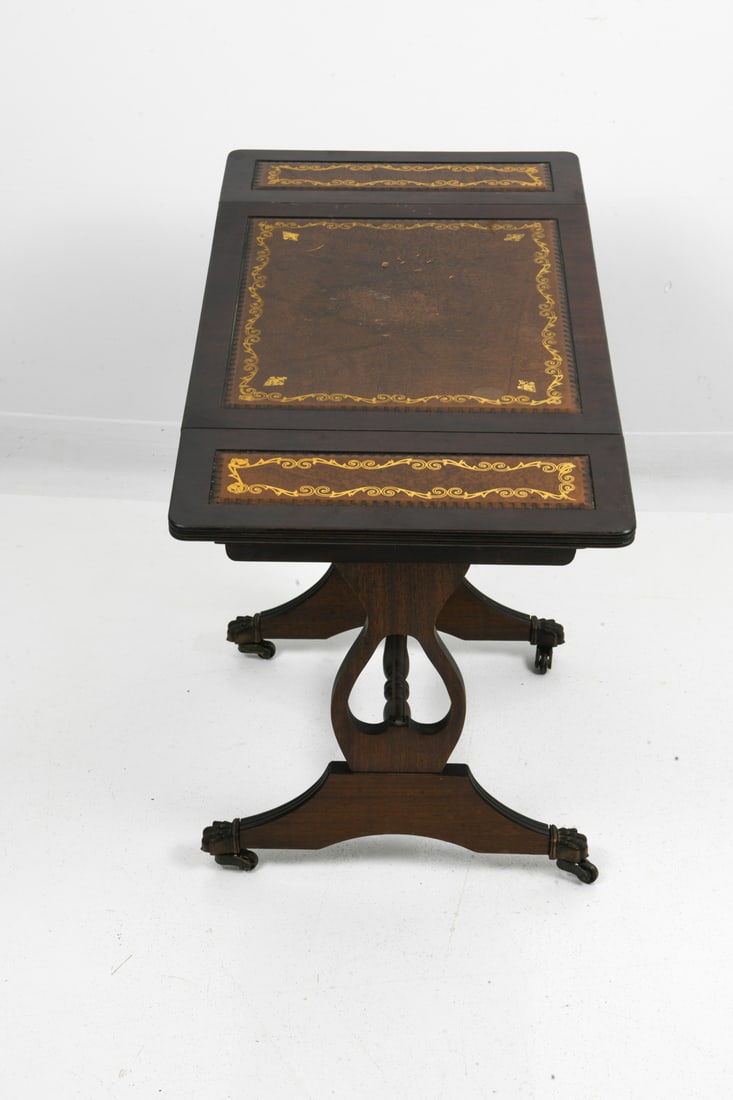 BEVAN FUNNELL MAHOGANY & LEATHER SIDE TABLE - 13