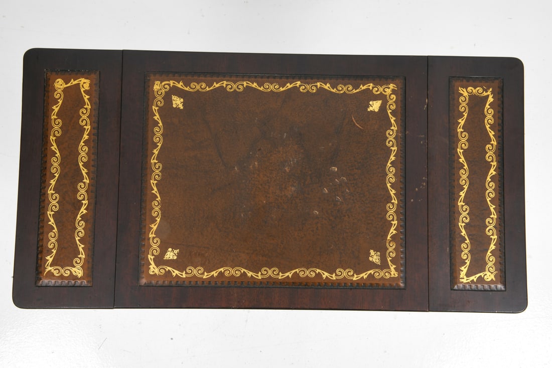 BEVAN FUNNELL MAHOGANY & LEATHER SIDE TABLE - 9