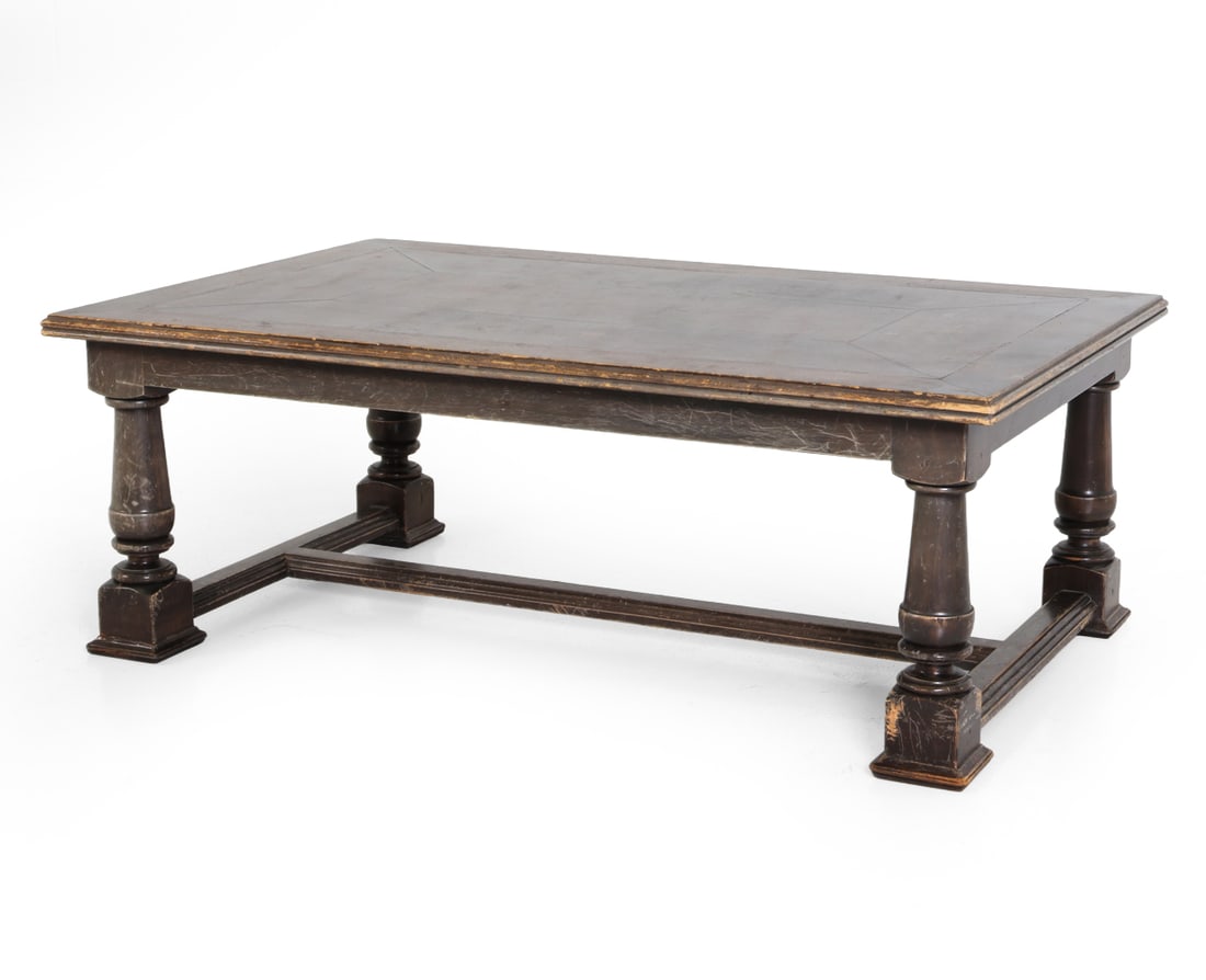 SOUTHCONE LEATHER & OAK REFECTORY COFFEE TABLE (1 of 1)