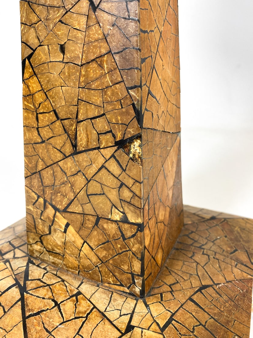 COCONUT SHELL VENEER TABLE LAMP C. 1970S - 14