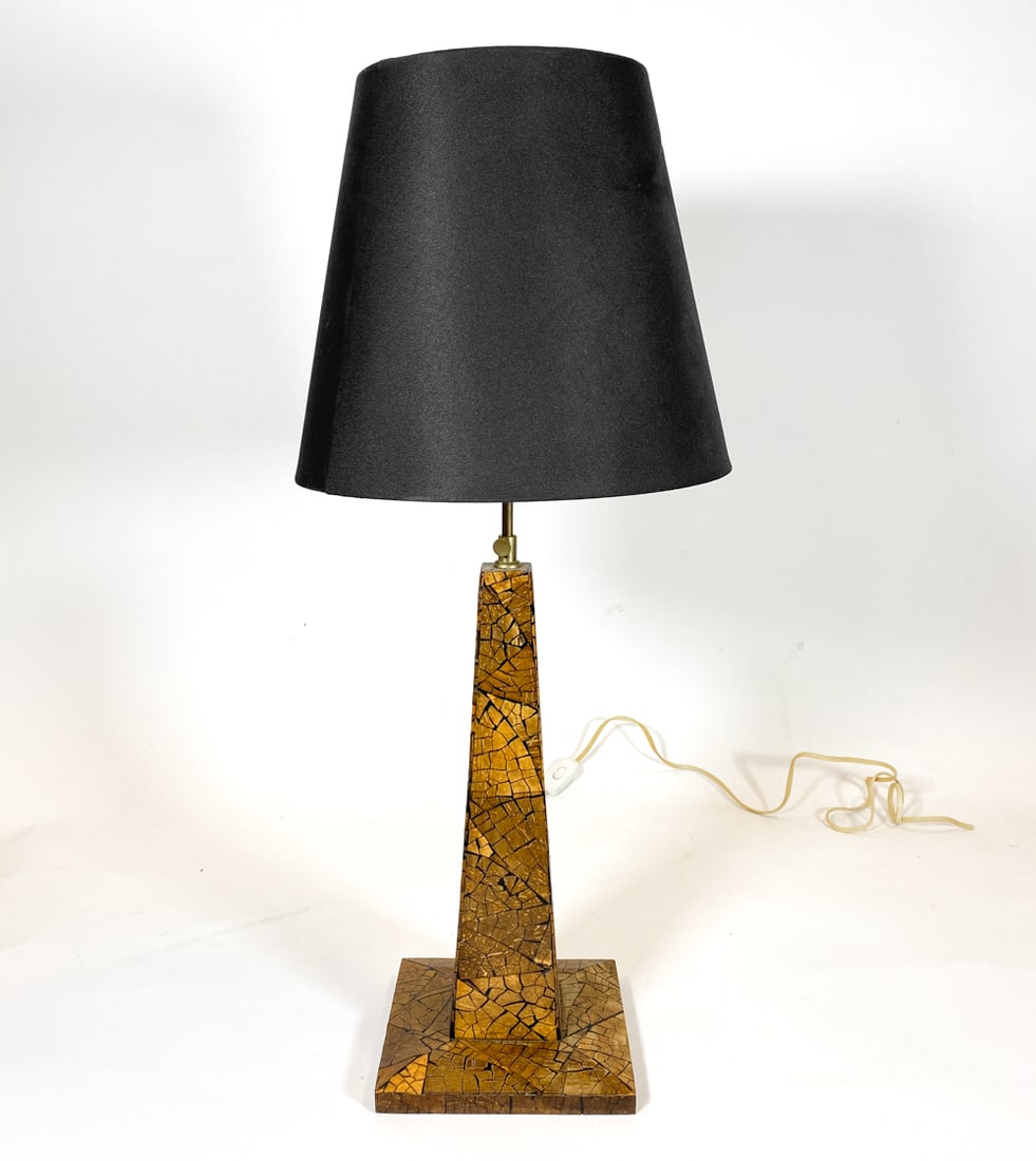 COCONUT SHELL VENEER TABLE LAMP C. 1970S (1 of 14)