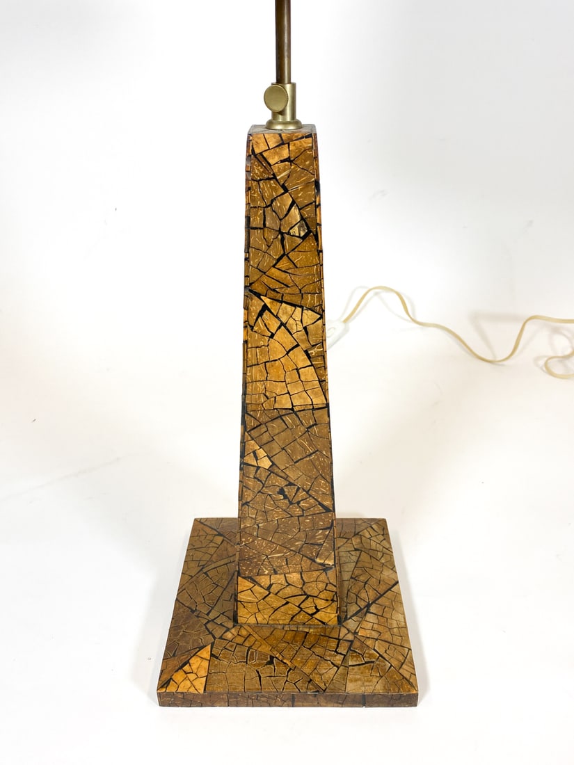 COCONUT SHELL VENEER TABLE LAMP C. 1970S - 3