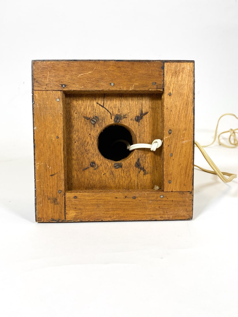 COCONUT SHELL VENEER TABLE LAMP C. 1970S - 9